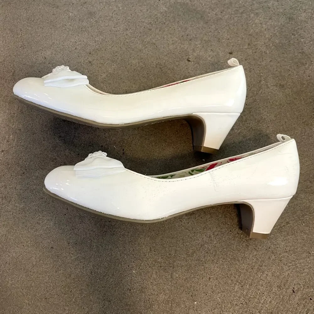George White Formal Dress Shoes wedding Church shoes Youth Girls 3 NEW